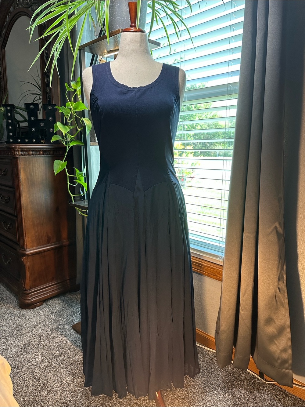 Kaktus navy Blue Sleeveless Maxi Dress